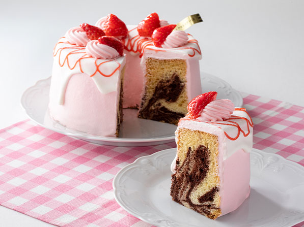 苺とチョコのマーブルシフォン Patisserie ケーキ