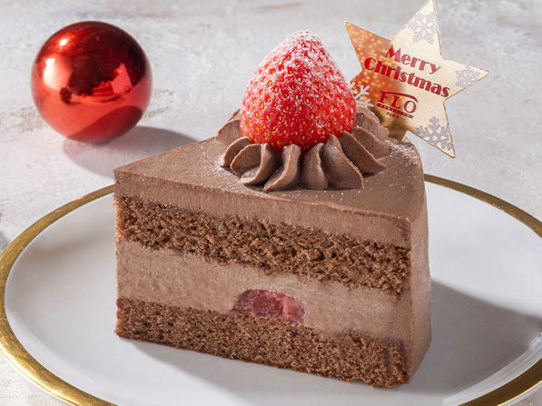 Xmas苺のチョコショートケーキ