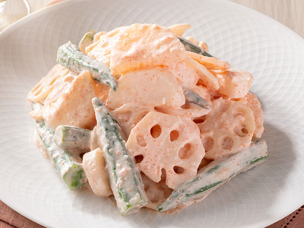 山芋とれんこんの明太サラダ