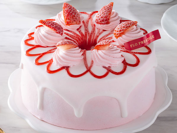 苺とショコラのマーブルシフォンケーキ