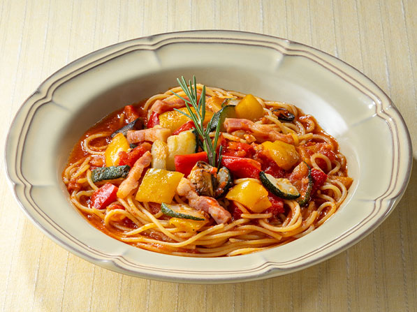 夏野菜のトマトパスタ