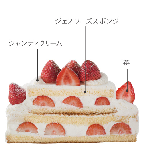 予約限定　苺のパーティーケーキ　断面